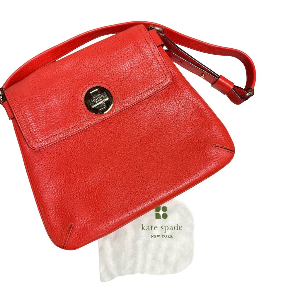 Kate Spade New York Street Noel Double Vanessa Red Leather Crossbody Bag Purse - Picture 11 of 14